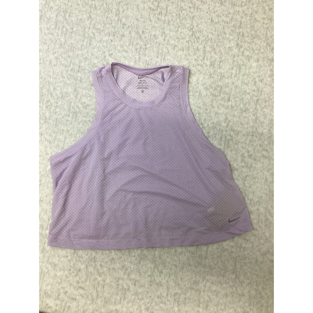 Nike One Dri-FIT Womens Mesh Training Tank Top Purple FN4112-512 Size L NEW